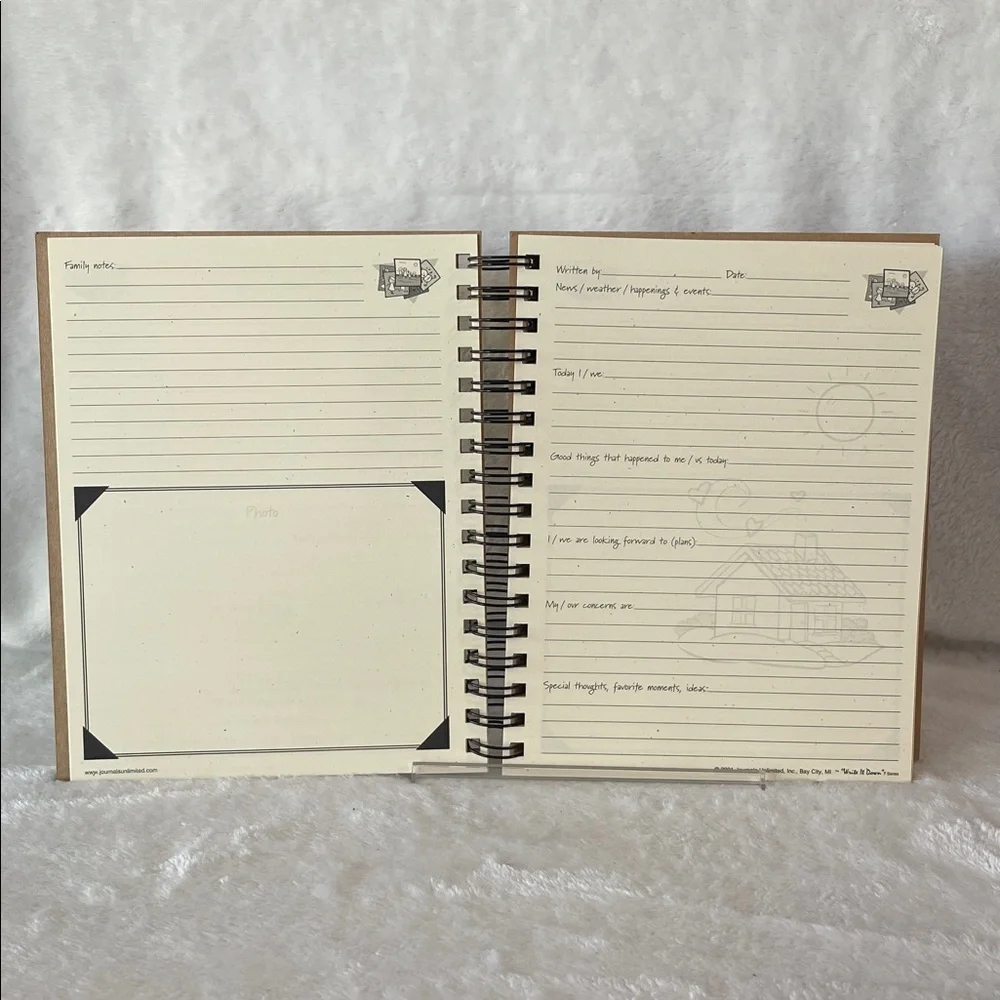 Brown Spiral Bound Memories are Family Journal write it down series new